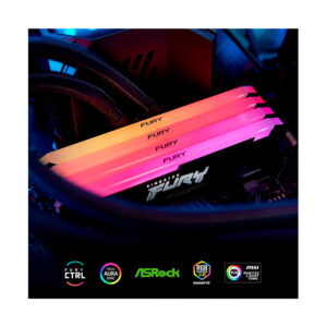 Memoria Ram Kingston Fury Beast Ddr4 32gb/3200 (Kf432c16bb2a/32) Negro, Led-rgb - Imagen 3