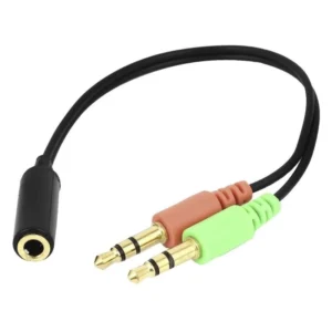 Cable De Audio Auxiliar Jack X2 A Jack X1 Hembra 3.5 | Negro - Imagen 1