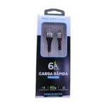 Cable De Carga & Datos Usb A V8 Romax (Tcd0513) Negro, 6a, 60w, 1.2 Metros