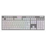 Teclado Inalambrico Redragon Horus Fs (K618w-rgb-sp-r) Gaming, Blanco, Mecanico, Switch Rojo, Bluetooth, Led-rgb