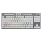 Teclado Inalambrico Redragon Horus Tkl 80% (K621w-rgb-sp-r) Gaming, Blanco, Mecanico, Bluetooth, Switch Rojo, Led-rgb
