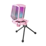 Microfono Fifine A6v Ampligame (A6v-p) Rosado, Filtro Pop, Montaje De Impacto, Condensador Con Silencio Rapido, Para Pc/ps5, Led-rgb