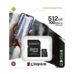 Memoria Micro Sd Kingston 512gb (Sdcs2/512gb) Con Card Adaptador, Canvas Plus, 100mb/s