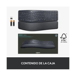 Teclado Inalambrico Logitech Ergo K860 (920-009845) Negro, Bluetooth, Ergonomico - Imagen 12