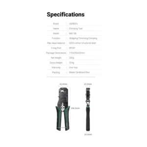 Alicate Crimping Tool Ugreen Nw136 (70683) 2 En 1, Rj-45, Rj-12, Rj-11 - Imagen 3