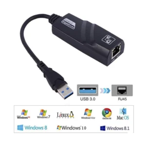 Adaptador De Usb 3.0 A Red Rj45, Negro, Velocidad 10/100/1000 - Imagen 3