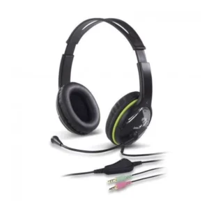 Auricular Genius (Hs-400a) Negro Con Verde, Jack X2 - Imagen 3