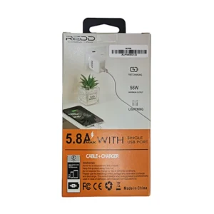 Cargador De Pared X1 Usb Redd (Rd-6073) Blanco, Cable Lightning, 5.8a, Para Iphone - Imagen 3