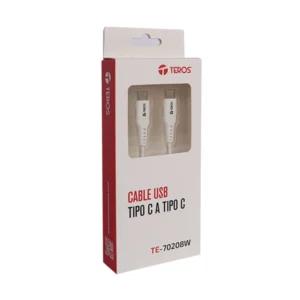 Cable De Carga & Datos Usb-c A Usb-c Teros (Te-70208w) Blanco, Cable 1 Metro - Imagen 3