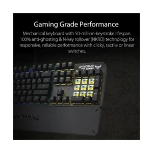 Teclado Asus Tuf Gaming K3 (Ra05 Tuf Gaming K3/rd/us) Gaming, Negro, Mecanico, Switch Rojo, Led-rgb - Imagen 3