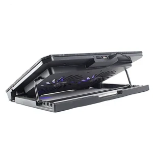 Cooler Para Laptop Cybercool (Ha-82) Negro, Para 10" Al 17", X2 Fan, Led-azul - Imagen 3