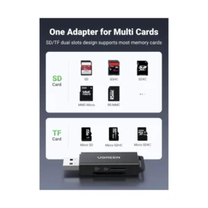 Lector De Memorias Sd Ugreen (6957303847525) X1 Sd Slot, X1 Tf Card, Usb 3.0 - Imagen 3