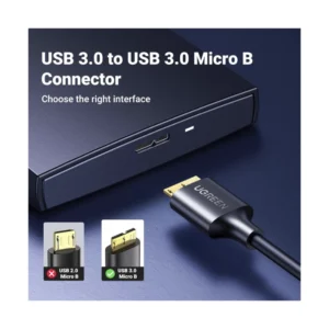 Cable Usb 3.0 A Micro Usb Ugreen (6957303818402) 5gbps, Negro - Imagen 3