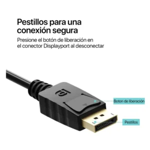 Cable Dp A Hdmi, Negro, 1.8 Metros, 2k /4k - Imagen 3