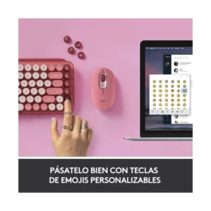 Teclado Inalambrico Logitech Pop Keys 75% (920-010715) Mecanico, Bluetooth, Gx Brown Tactile, Coral Con Rosado - Imagen 3