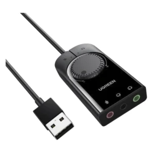 ADAPTADOR USB 2.0 A AUDIO 3.5MM UGREEN ( 6957303849642 ) CON CONTROL DE VOLUMEN, NEGRO - Imagen 4