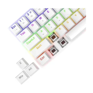 Teclado T-dagger Arena 60% (T-tgk321w-br) Gaming, Mecanico, Blanco, Switch Marron, Led-rgb - Imagen 4