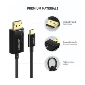 Cable Usb-c A Dp Ugreen (6957303859948) Negro, 1.5 Metros - Imagen 4