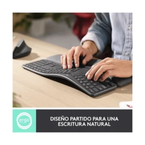 Teclado Inalambrico Logitech Ergo K860 (920-009845) Negro, Bluetooth, Ergonomico - Imagen 4