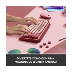 Teclado Inalambrico Logitech Pop Keys 75% (920-010715) Mecanico, Bluetooth, Gx Brown Tactile, Coral Con Rosado - Imagen 4