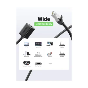 Cable De Extension Rj45 Macho A Hembra Ugreen (6957303882816) Negro, 2 Metros, Cat 6 - Imagen 4