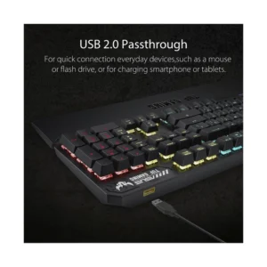 Teclado Asus Tuf Gaming K3 (Ra05 Tuf Gaming K3/rd/us) Gaming, Negro, Mecanico, Switch Rojo, Led-rgb - Imagen 5