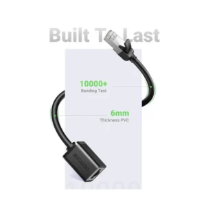 Cable De Extension Rj45 Macho A Hembra Ugreen (6957303882816) Negro, 2 Metros, Cat 6 - Imagen 6