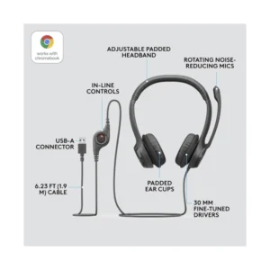 Auricular Logitech H390 (981-000014) Negro, Conexion Usb - Imagen 6