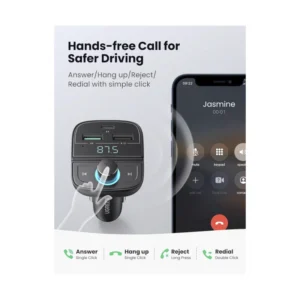 Transmisor Fm Bluetooth Carga Rapida Autoradio Ugreen (6957303889105) Bt 5.0, Mp3/mp4, X2 Usb/usb-c - Imagen 6