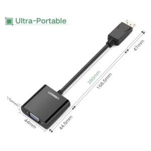 Adaptador Dp A Vga Ugreen Dp109 (20415) 25 Cm, Negro - Imagen 7