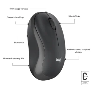 Mouse Inalambrico Logitech M240 Silent (910-007113) Negro, Bluetooth, 4000 Dpi - Imagen 7