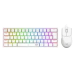 Combo Redragon Gaming Ezzentials (S143w-sp) Gaming, Blanco, Teclado+mouse, K617rgb Fizz Sp + M724, Mecanico, Switch Rojo, Led-rgb