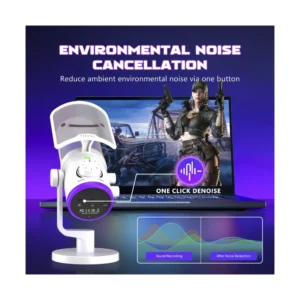 Microfono Fifine Tam6 Ampligame (Tam6-w) Con Soporte De Brazo, Blanco, Cancelacion De Ruido Ambiental, Captacion Cardioide, Para Pc/ps4/ps5, Led-rgb - Imagen 3