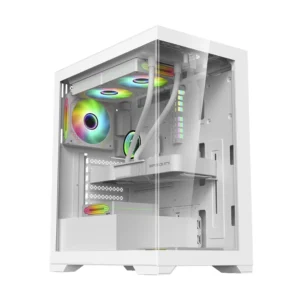 Case 1stplayer (Mi7 White) Sin Fuente, Blanco, Atx, 2 Panel Vidrio, X3 Fan, Led-rgb - Imagen 1