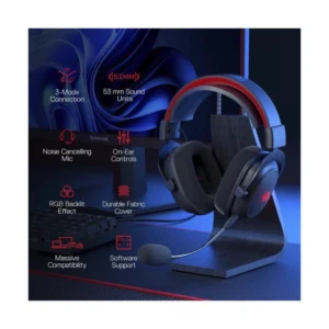 Auricular Inalambrico Redragon Zeus Pro (H510-pro) Gaming, Negro, 7.1, Usb Wireless + Cable Usb, Led-rgb - Imagen 2