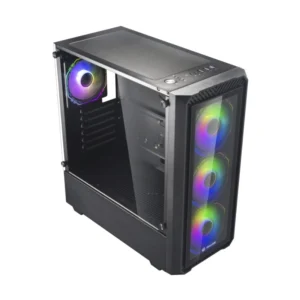 CASE HALION ( INFINITY 416 ) CON FUENTE DE 600W, NEGRO, ATX, 2 PANEL VIDRIO, X4 FAN, LED-ARGB - Imagen 2