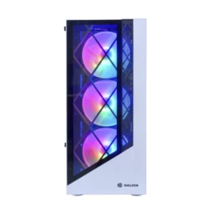 CASE HALION ( DRAGON CR15W ) CON FUENTE DE 500W, BLANCO, ATX, 1 PANEL VIDRIO, X4 FAN, LED-RGB - Imagen 2