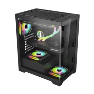 CASE 1STPLAYER MI7 ( MI7 BLACK ) SIN FUENTE, ATX, NEGRO, ATX, 2 PANEL VIDRIO, X3 FAN, LED-RGB - Imagen 2