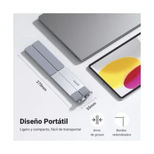 Soporte Para Laptop Ugreen (40289) Aluminio, Ajustable, Para 12" Al 17.3", 5 Niveles - Imagen 3