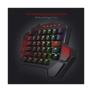 Teclado Redragon K585 Diti (K585rgb) Mecanico, Negro, Switch Marron, 42 Teclas, Una Sola Mano, Led-rgb - Imagen 3