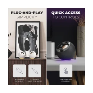 Parlante Creative Pebble Se (06mf172500001) 4.4w, Negro, Usb-c, Led-rgb - Imagen 3