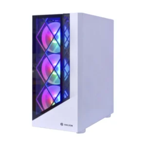 CASE HALION ( DRAGON CR15W ) CON FUENTE DE 500W, BLANCO, ATX, 1 PANEL VIDRIO, X4 FAN, LED-RGB - Imagen 3