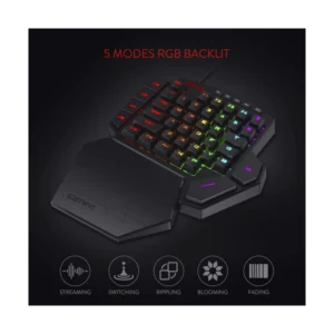 Teclado Redragon K585 Diti (K585rgb) Mecanico, Negro, Switch Marron, 42 Teclas, Una Sola Mano, Led-rgb - Imagen 4