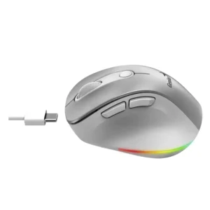 Mouse Inalambrico Genius Ergo 9000s Pro (31030039402) Plata, 2400 Dpi, 6 Botones, Bluetooth, Recargable, Led-rgb - Imagen 4