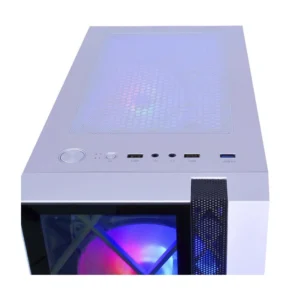 CASE HALION ( DRAGON CR15W ) CON FUENTE DE 500W, BLANCO, ATX, 1 PANEL VIDRIO, X4 FAN, LED-RGB - Imagen 4