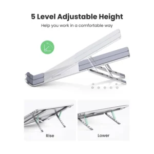 Soporte Para Laptop Ugreen (40289) Aluminio, Ajustable, Para 12" Al 17.3", 5 Niveles - Imagen 6