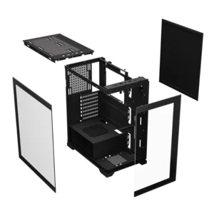 CASE 1STPLAYER MI7 ( MI7 BLACK ) SIN FUENTE, ATX, NEGRO, ATX, 2 PANEL VIDRIO, X3 FAN, LED-RGB - Imagen 6