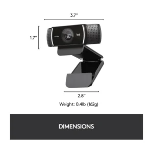 Camara Web Logitech C922 Pro Hd Stream Webcam (960-001087) Fhd 1080p, Negro, 30 Fps, Para Transmision Y Grabacion, Con Microfono - Imagen 7