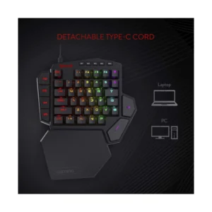 Teclado Redragon K585 Diti (K585rgb) Mecanico, Negro, Switch Marron, 42 Teclas, Una Sola Mano, Led-rgb - Imagen 7