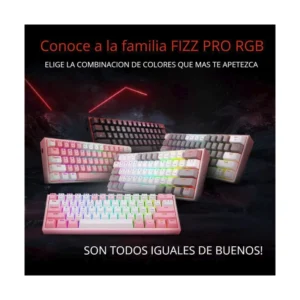 Teclado Inalambrico Redragon Fizz Pro 60% (K616-rgb-wg) Gaming, Blanco Con Gris, Mecanico, Switch Rojo, Bluetooth, Led-rgb - Imagen 7